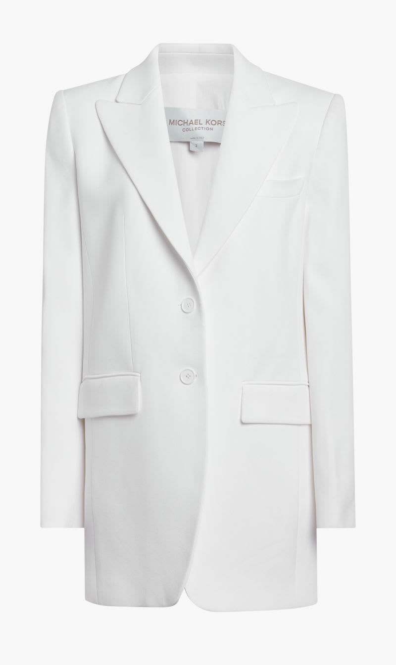 

Michael Kors White Sable Boyfriend Blazer for Women | The Deal Outlet