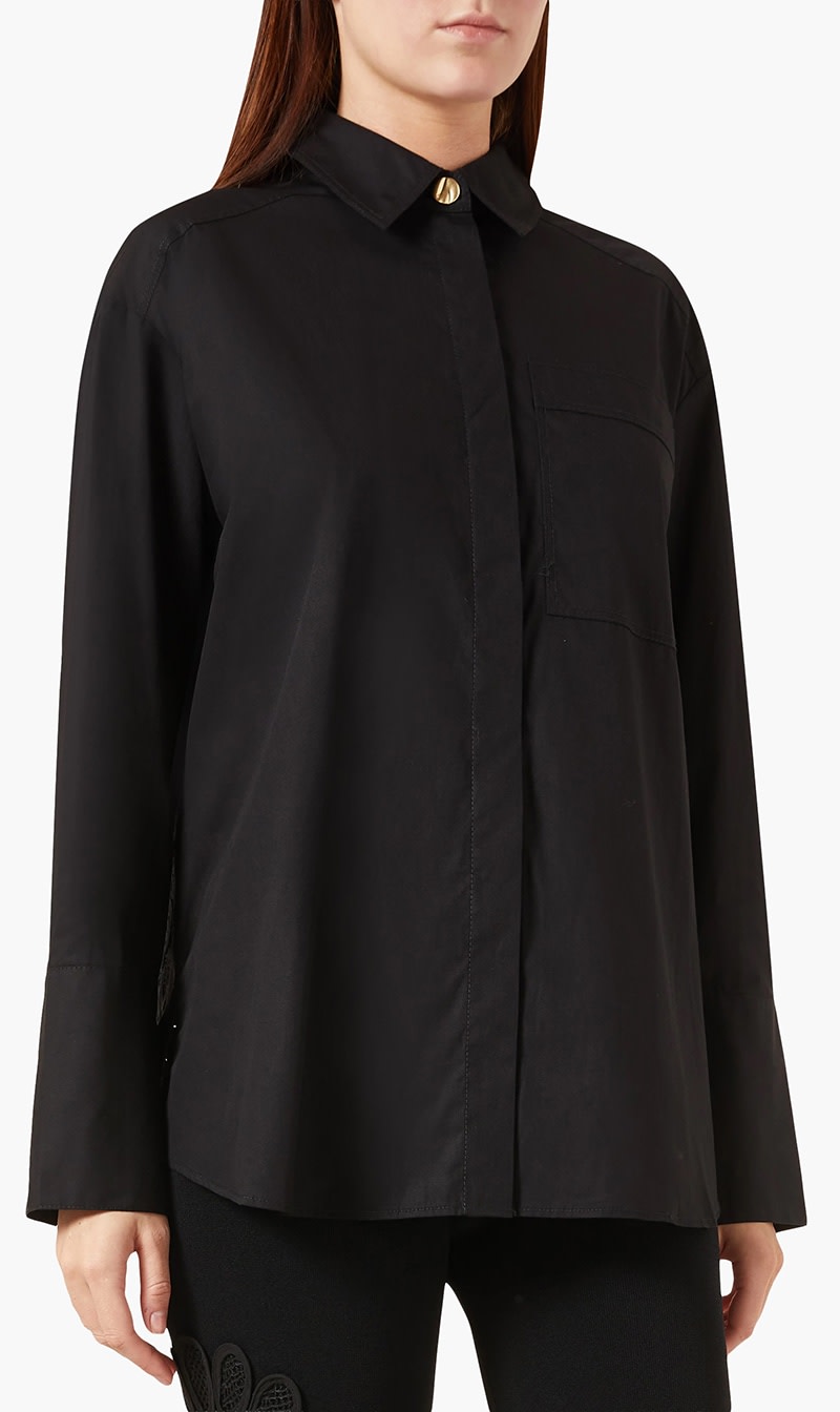 

Aje Black Motion Geometric Circle Shirt for Women | The Deal Outlet