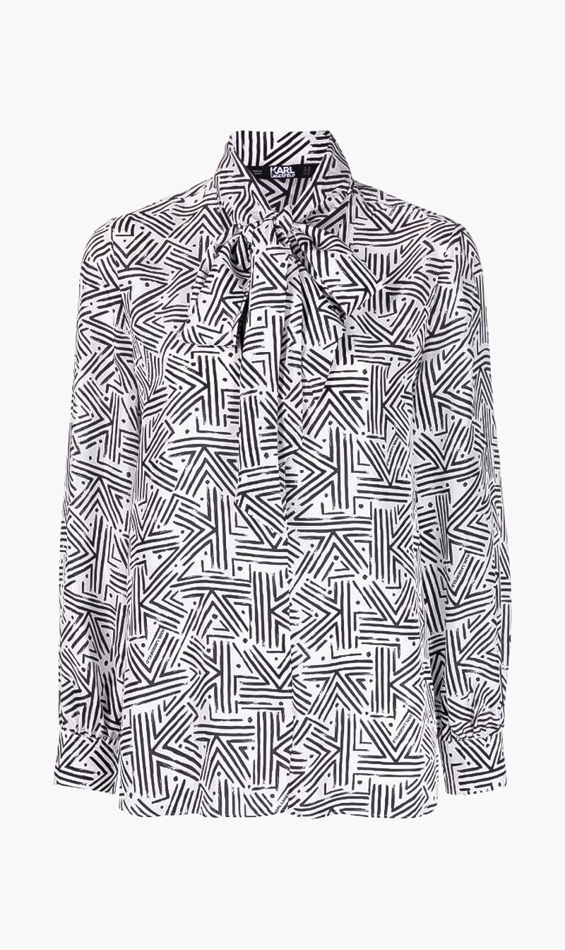 

Karl lagerfeld printed silk shirt | the deal outlet, White
