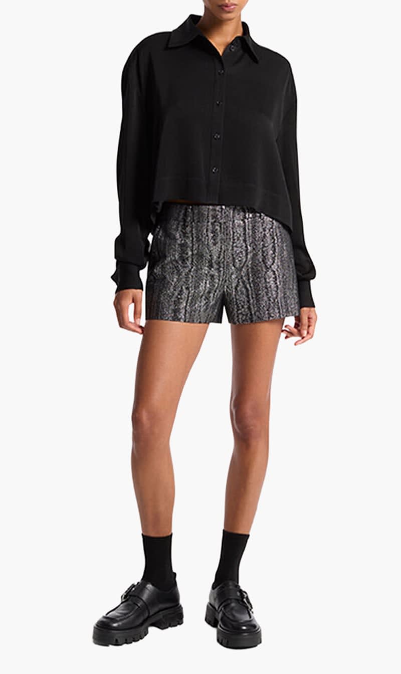 

Michael Kors Black Metallic Mini Short for Women | The Deal Outlet