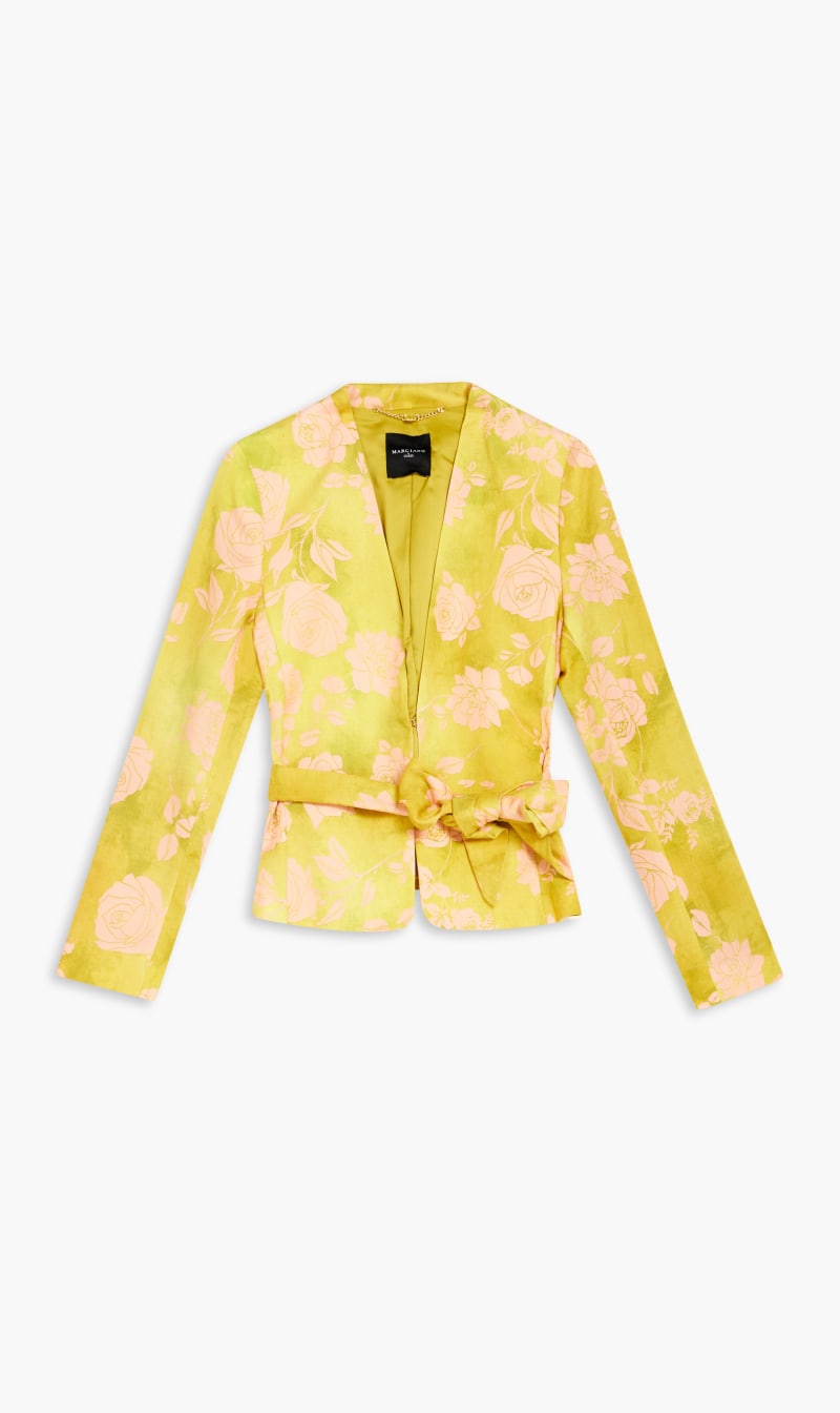 

Printed Rose Romance Blazer, Green