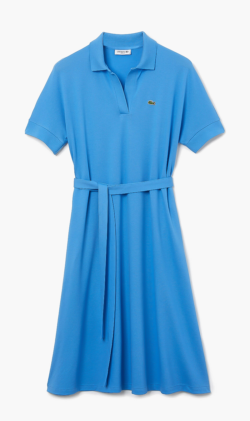 

Cotton Pique Polo Dress, Blue