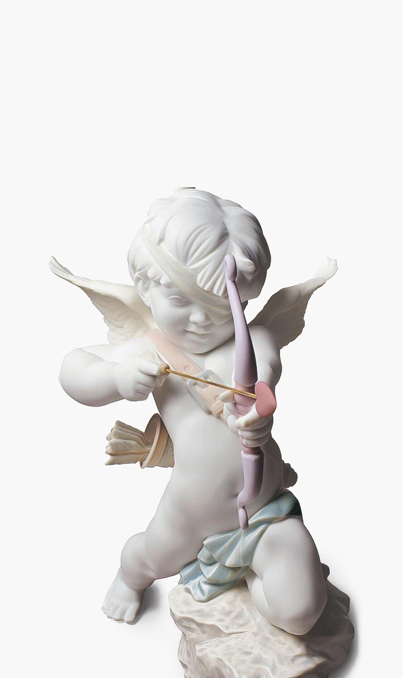 

Lladro Straight To The Heart Cupid Angel Figurine