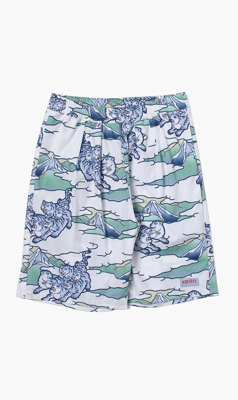 

Tiger Print Shorts, White