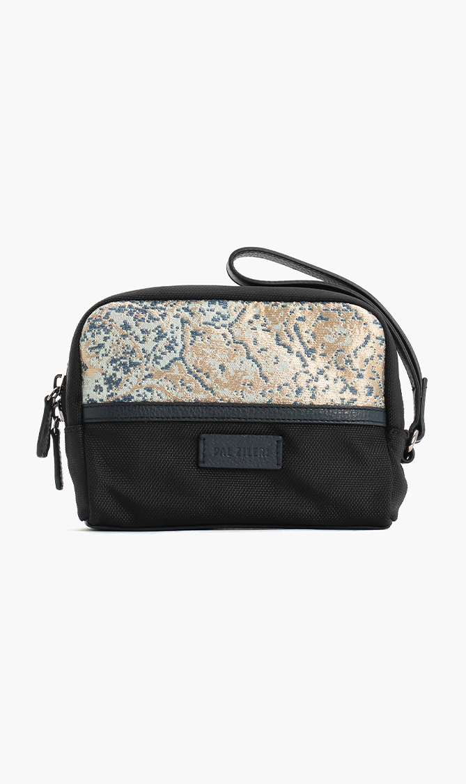 

Pal Zileri Leather Trim Canvas Wash Bag