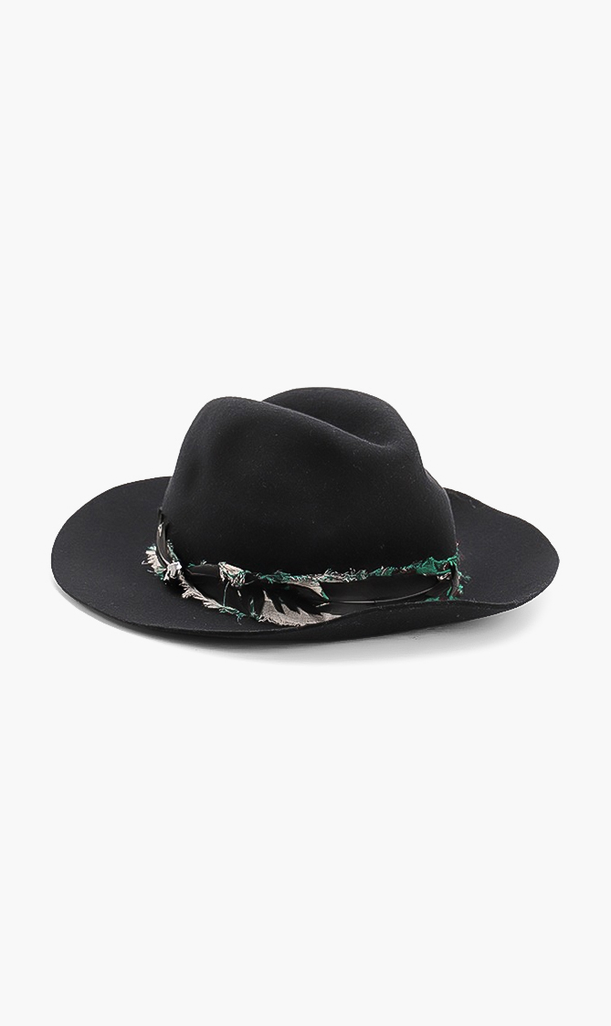 

Zadig & Voltaire Black Wool Feather Fedora Hat | The Deal Outlet