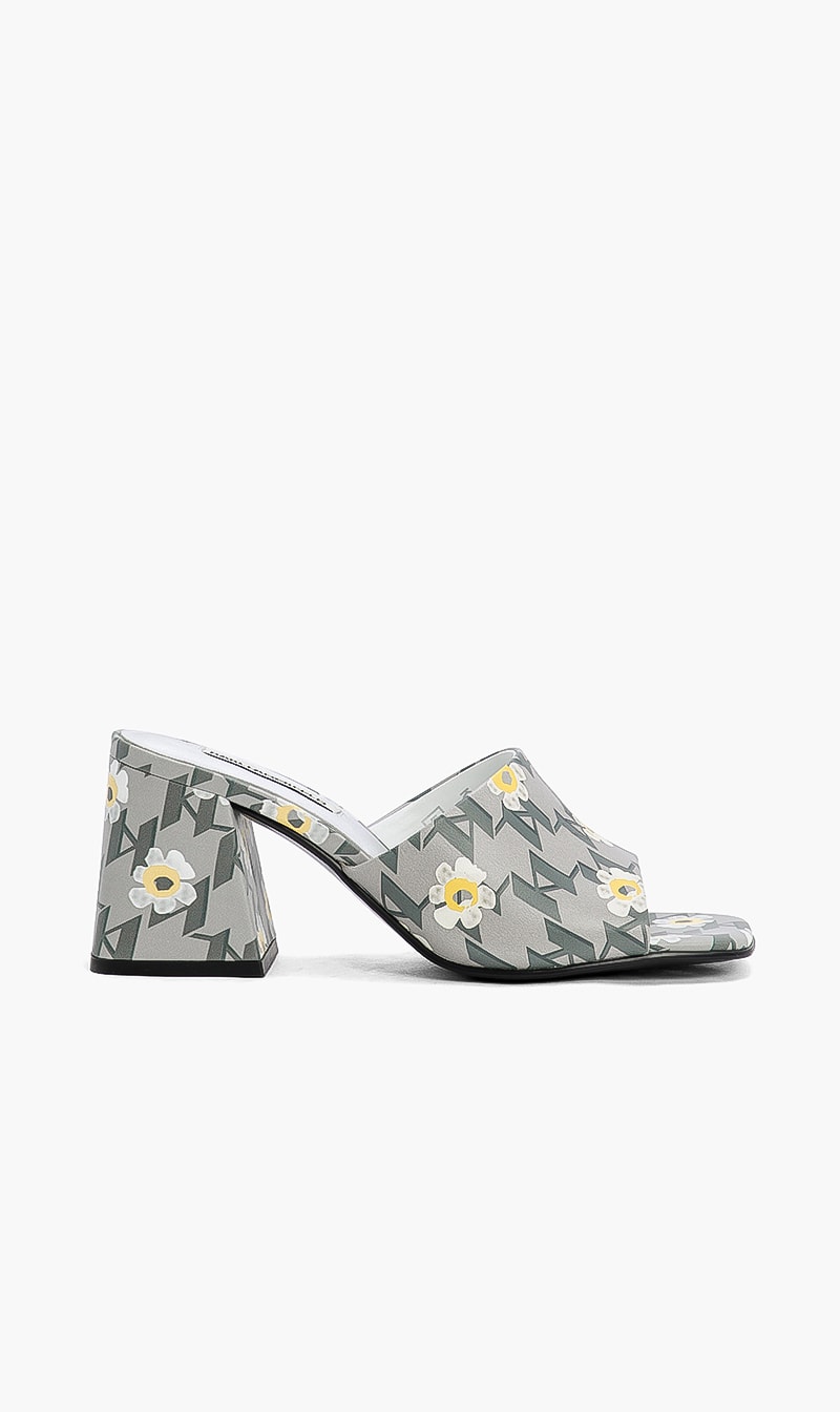 

Karl Lagerfeld Grey Volante Daisygram Heels for Women | The Deal Outlet