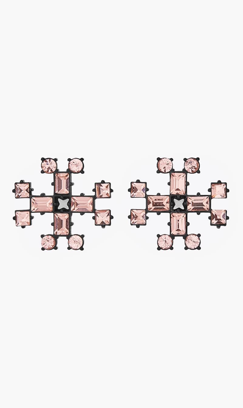 

Tory Burch Black Crystal Stud Earring for Women | The Deal Outlet