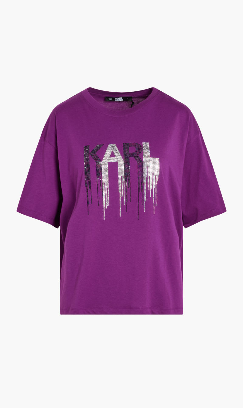 

Karl Lagerfeld Purple Rhinestone T-shirt for Women | The Deal Outlet