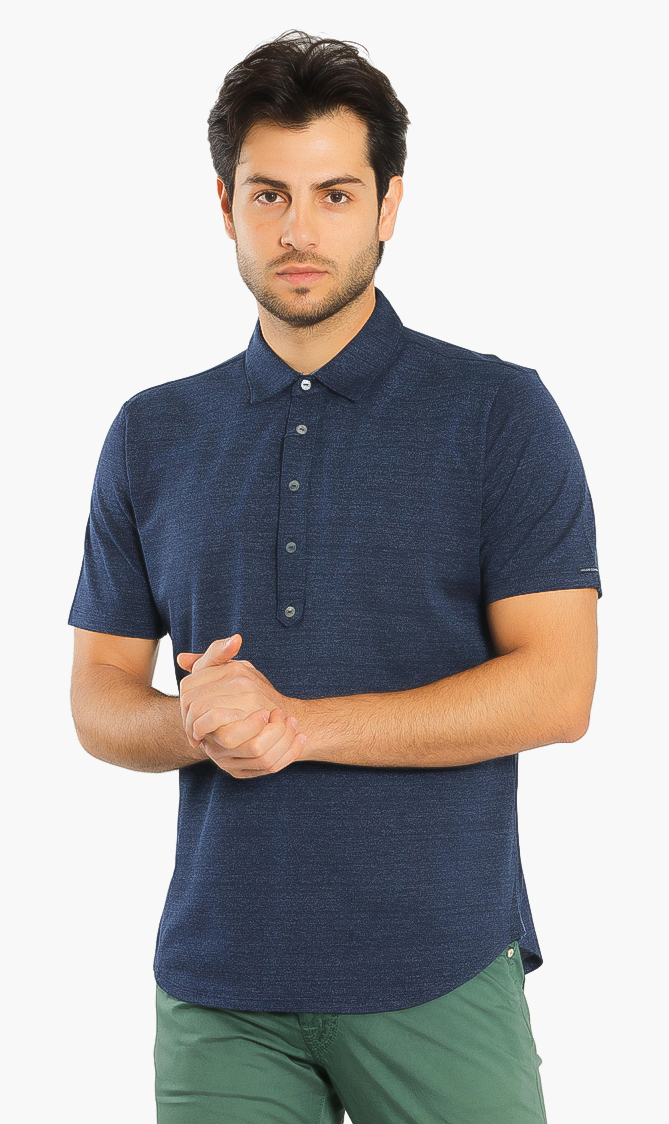 

JACOB COHEN Solid Textured Polo Shirt