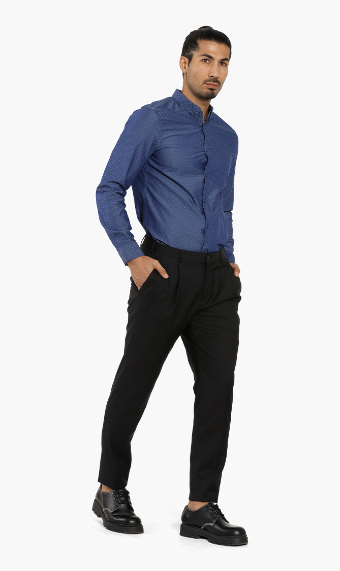 

Plain Wool Chino Pants, Black