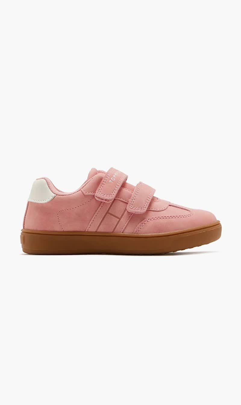 

Tommy Hilfiger Pink Low Cut Velcro Sneaker Pink Off White for Girls | The Deal Outlet