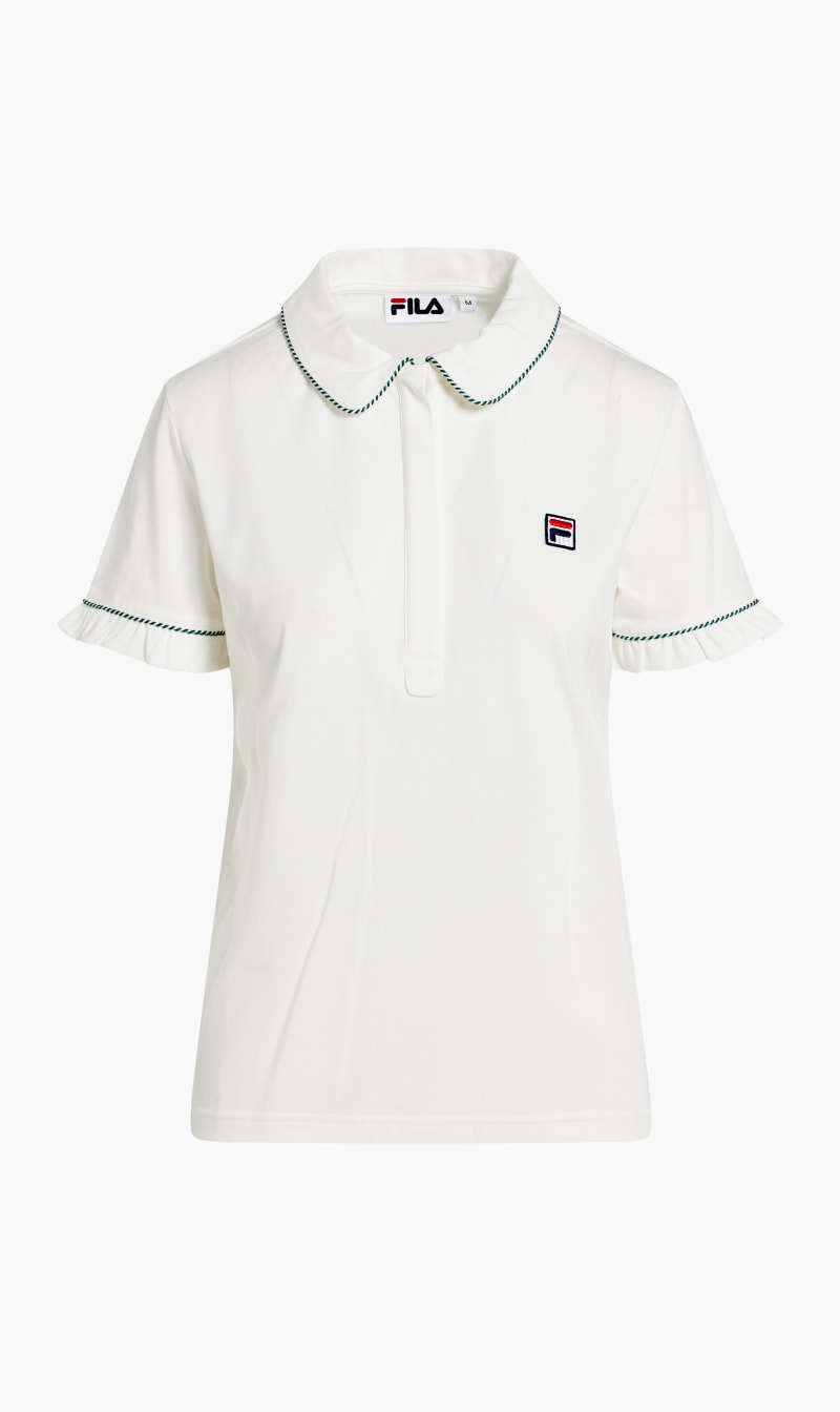 

Fila White Polo With Braided Details | The Deal Outlet