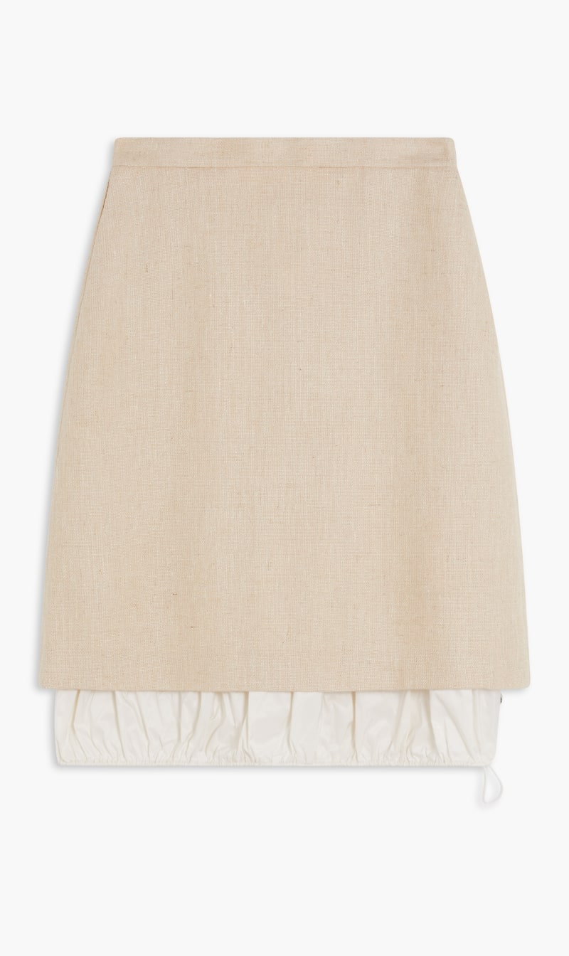 

Tory Burch Beige Silk Linen Skirt for Women | The Deal Outlet