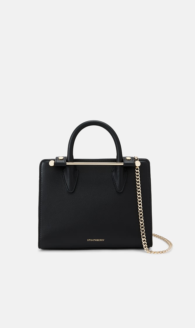

Strathberry Black Mini Tote Leather Black for Women | The Deal Outlet