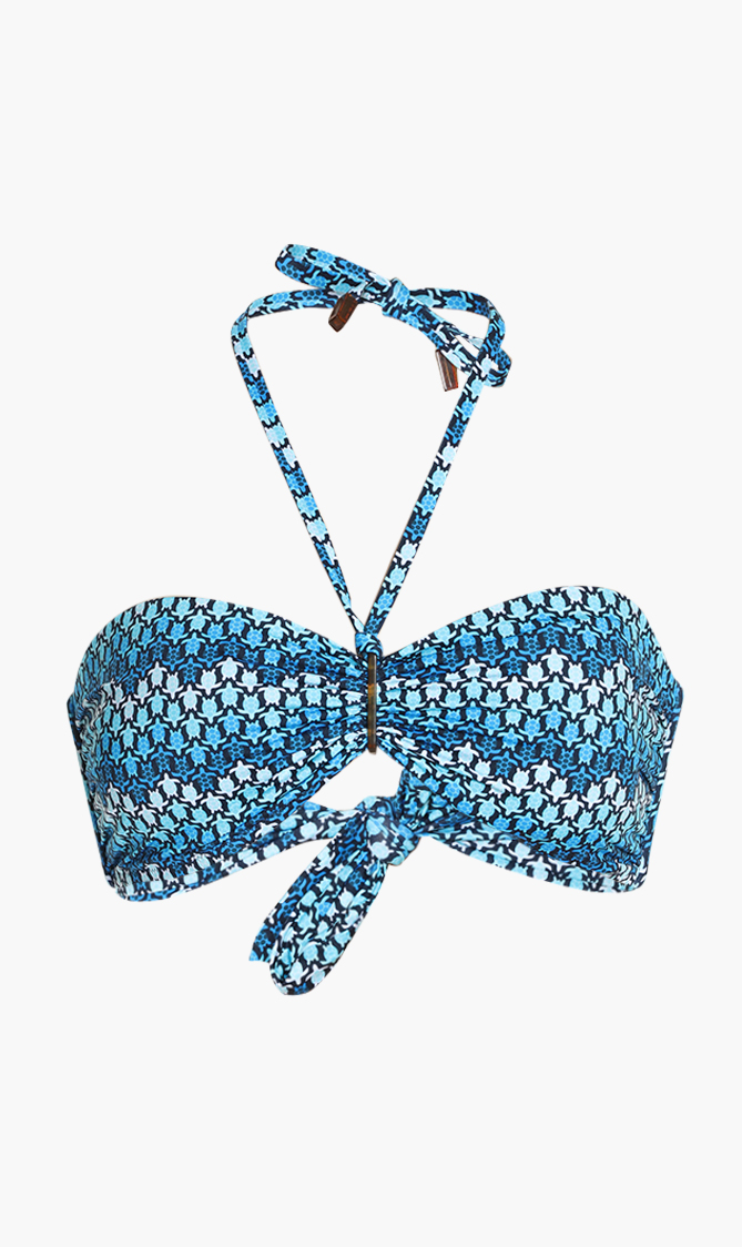 

Vilebrequin Feery Turtle Print Bandeau Bikini Top