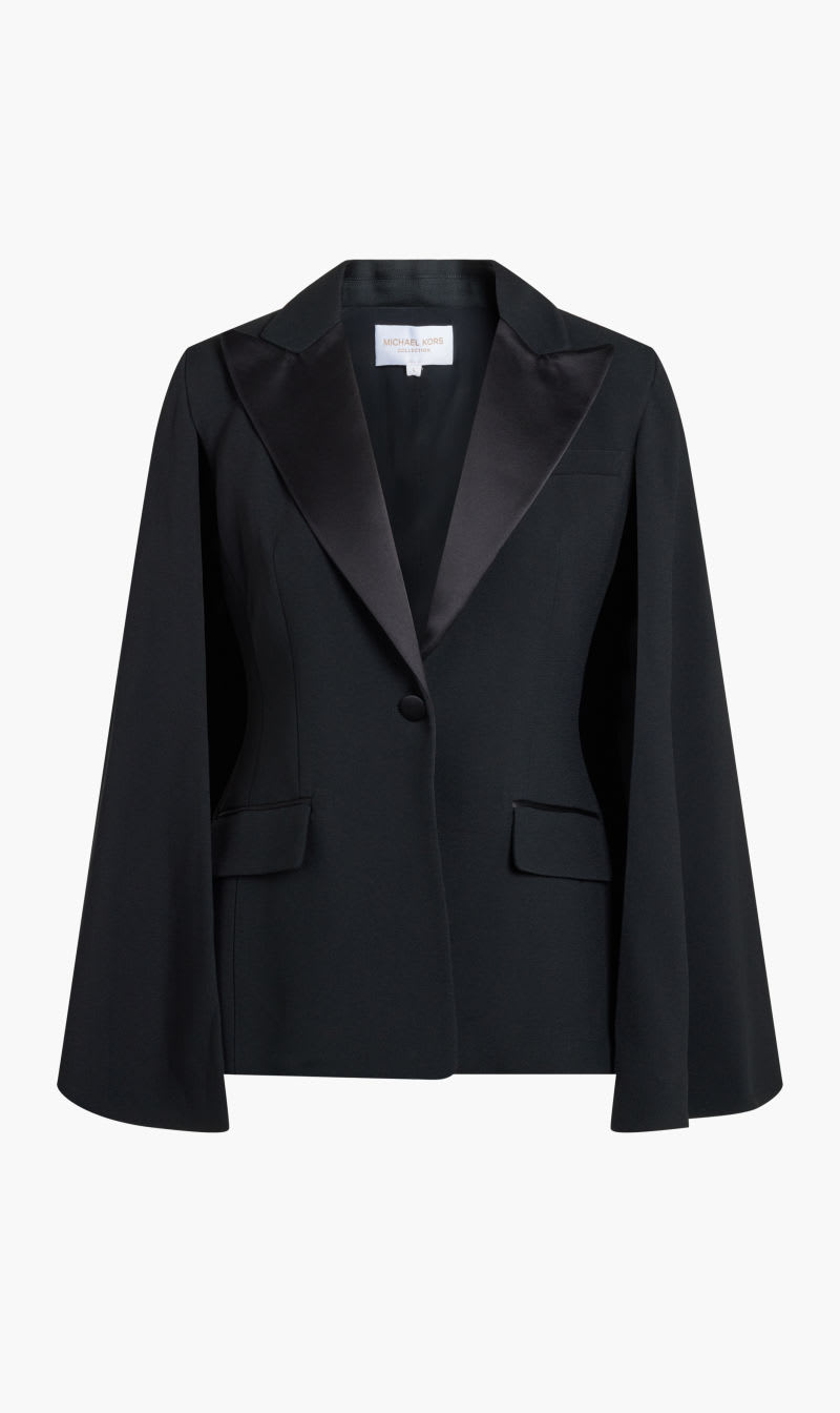 

Michael Kors Black Sable Tuxedo Cape for Women | The Deal Outlet