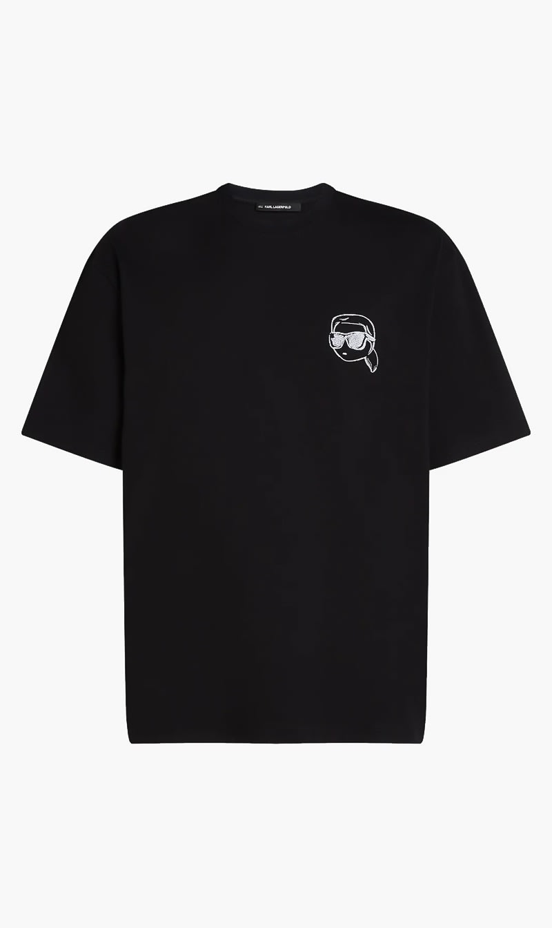 

Karl Lagerfeld Black Ikon Sketch Patch T Shirt for Men | The Deal Outlet