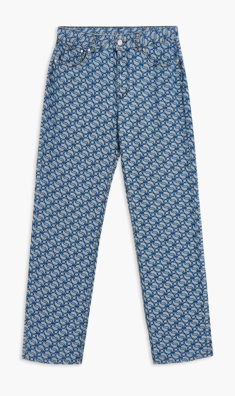 

Stella Mc Cartney Blue S Wave All Over Denim Jacquard Straight Leg for Women | The Deal Outlet
