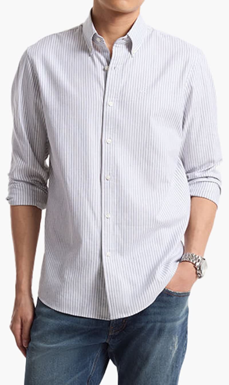 

Michael Kors Blue Oxford Stripe Stretch Cotton Shirt for Men