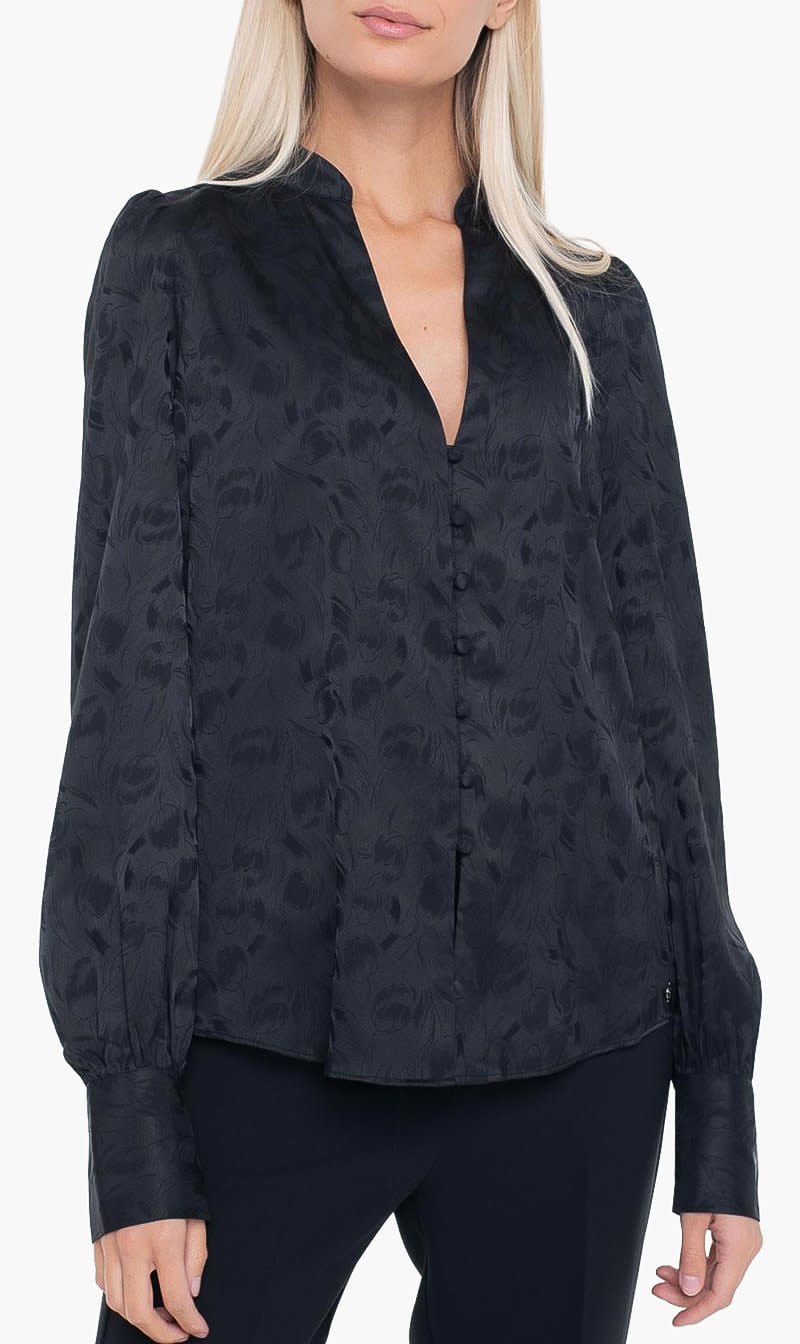Black Guess Green Rita Button Shirt for Women