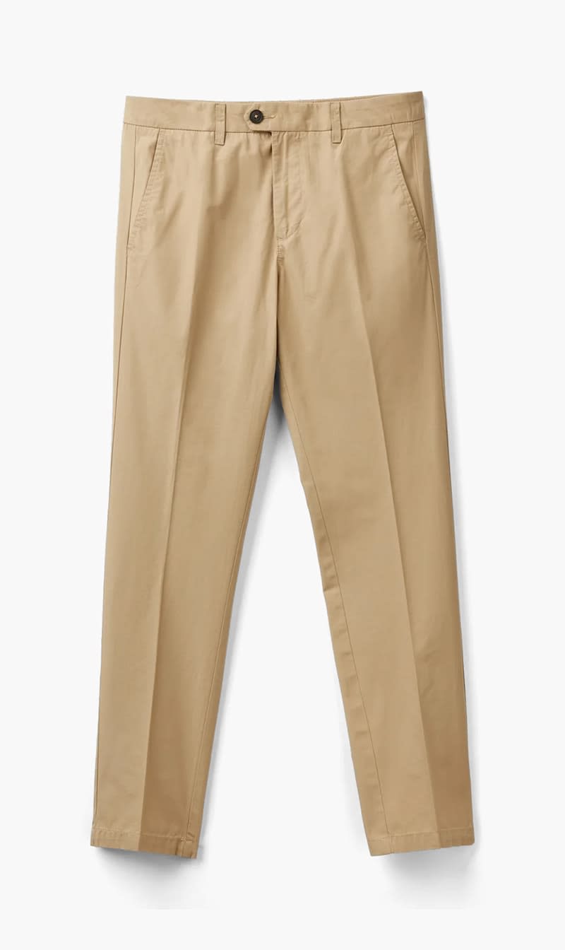 Beige United Colors Of Benetton Dark Blue Slim Fit Chino Trousers for Men