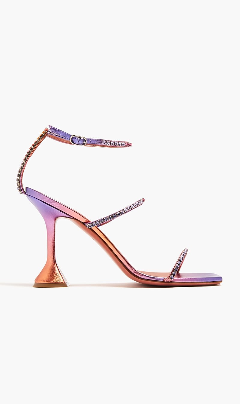 

Amina Muaddi Pink Gilda Sandals for Women | The Deal Outlet