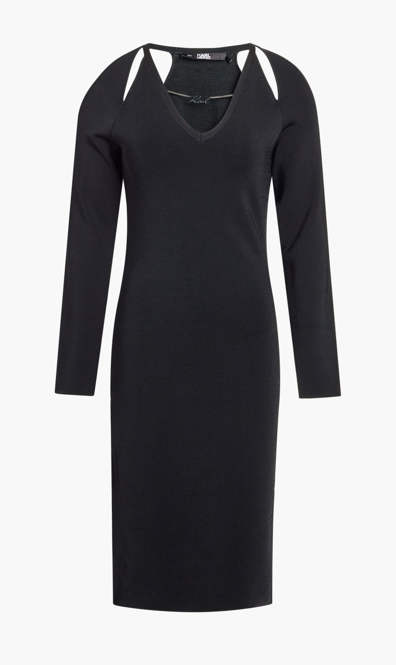 

Karl Lagerfeld Black Cut Out Dress for Women | The Deal Outlet