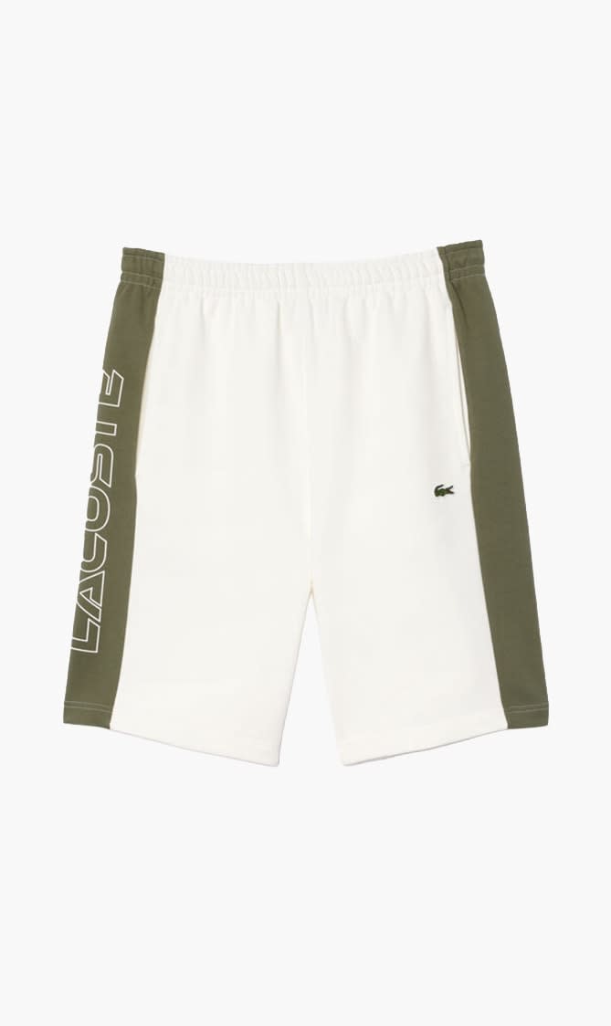 Lacoste Multi-color Printed Unbrushed Fleece Colourblock Jogger Shorts for Men
