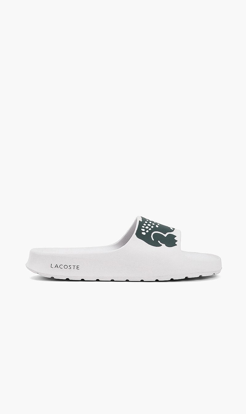 

Lacoste White Logo Croc Slides for Women | The Deal Outlet