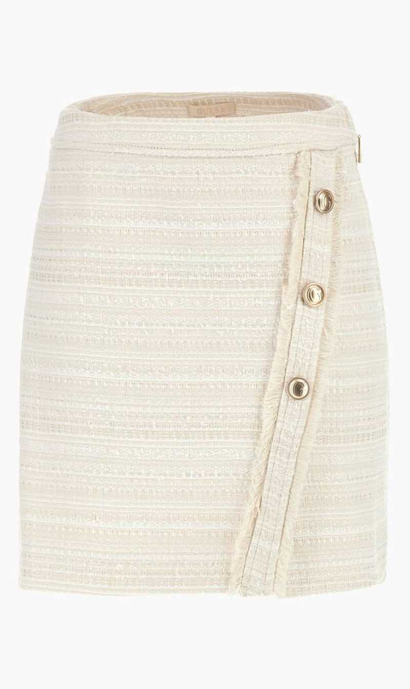 

Guess White Tosca Tweed Skirt for Women | The Deal Outlet