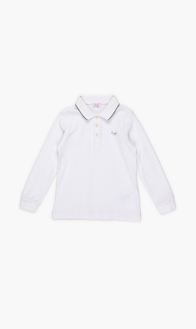 Il Gufo Cotton Long Sleeve Polo Shirt