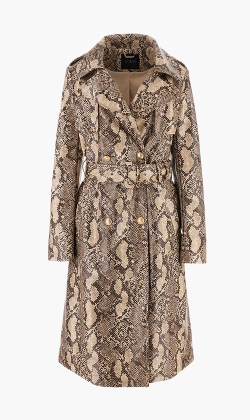 

Guess Beige Python Print Coat for Women | The Deal Outlet