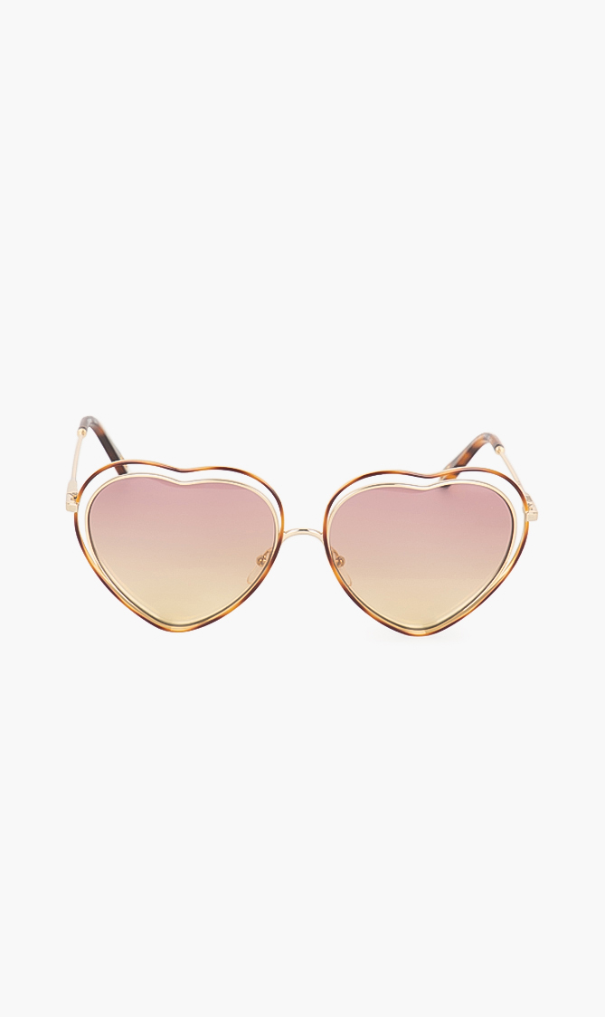 

Chloe Full Rim Heart Silver Sunglasses
