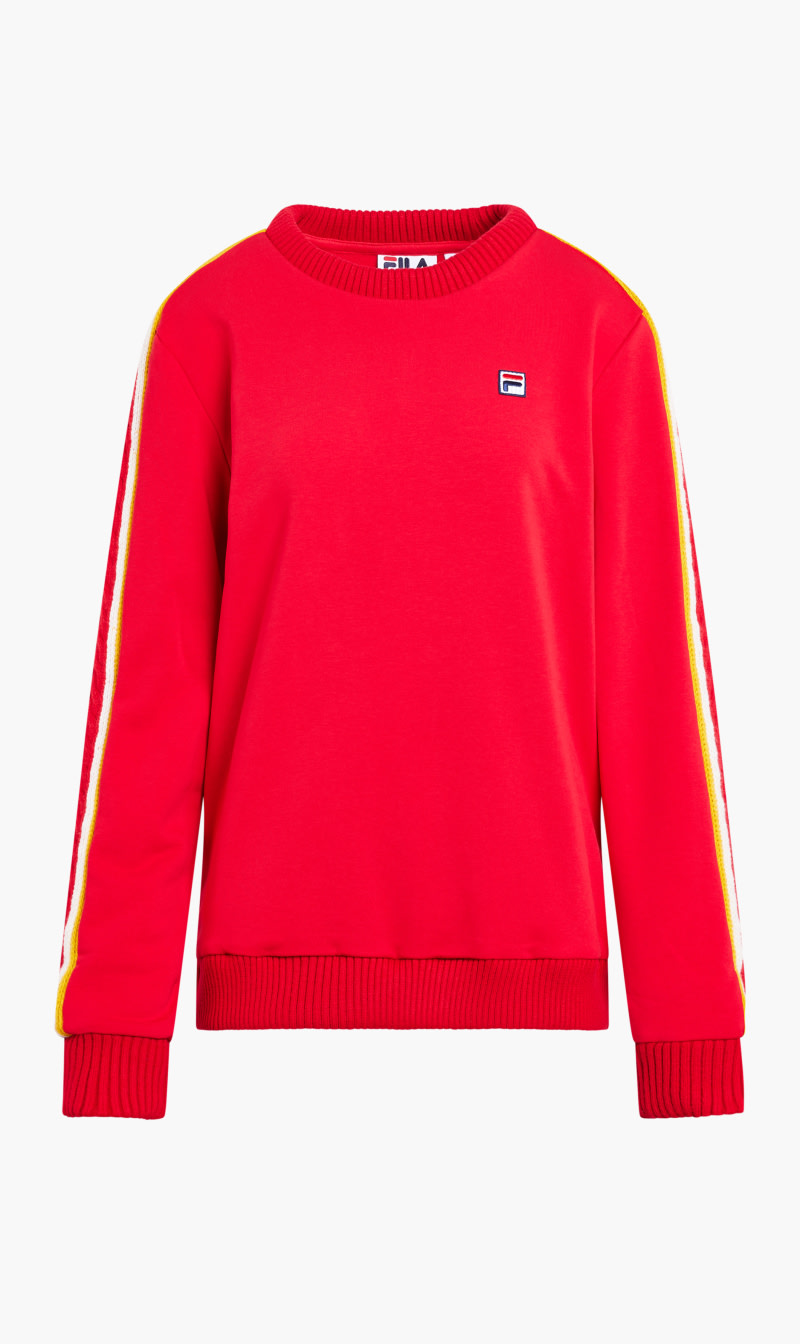 

Fila Red Crew Top With Knitted Detail On Sleeves | The Deal Outlet