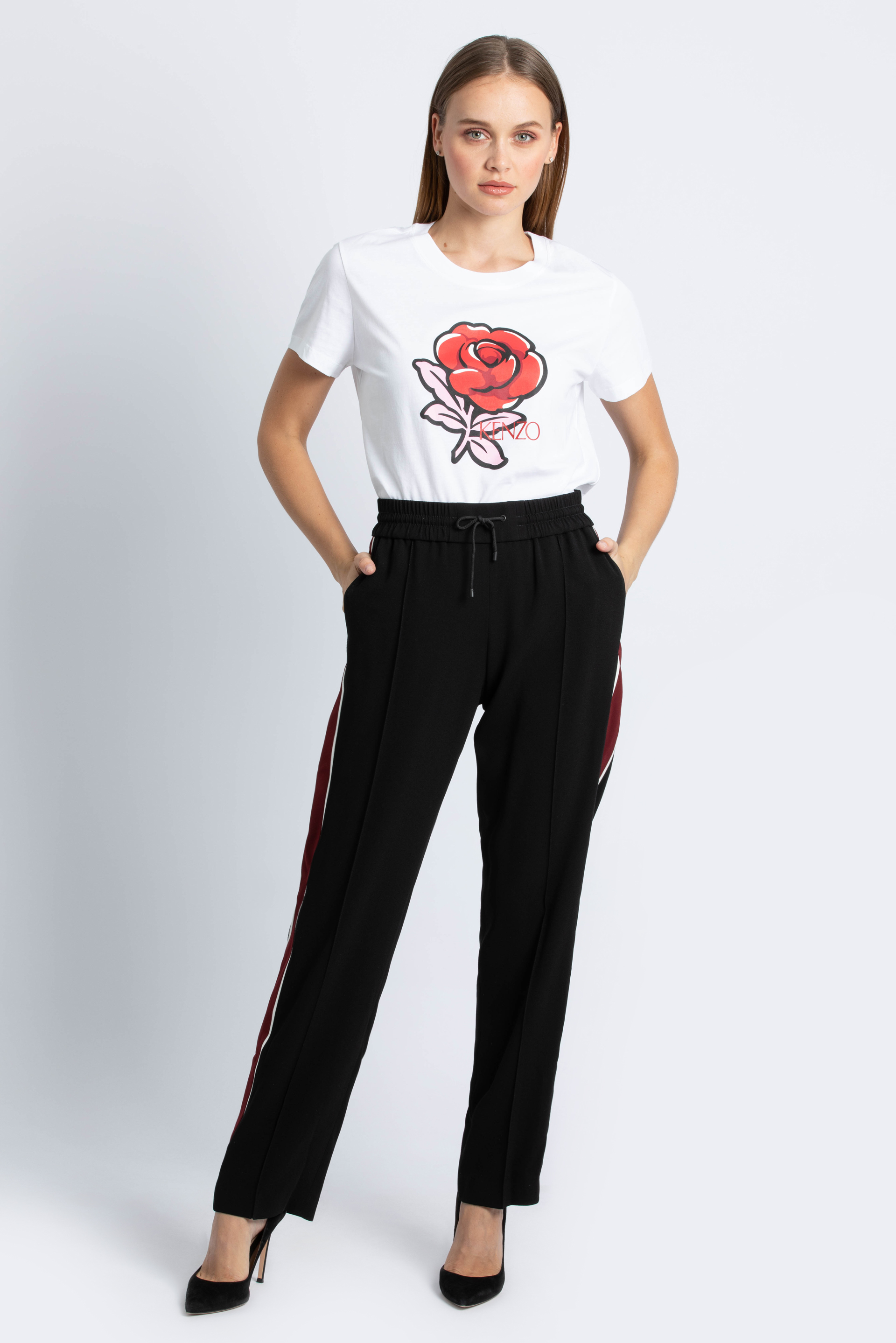 Drawstring Jog Pants, Black