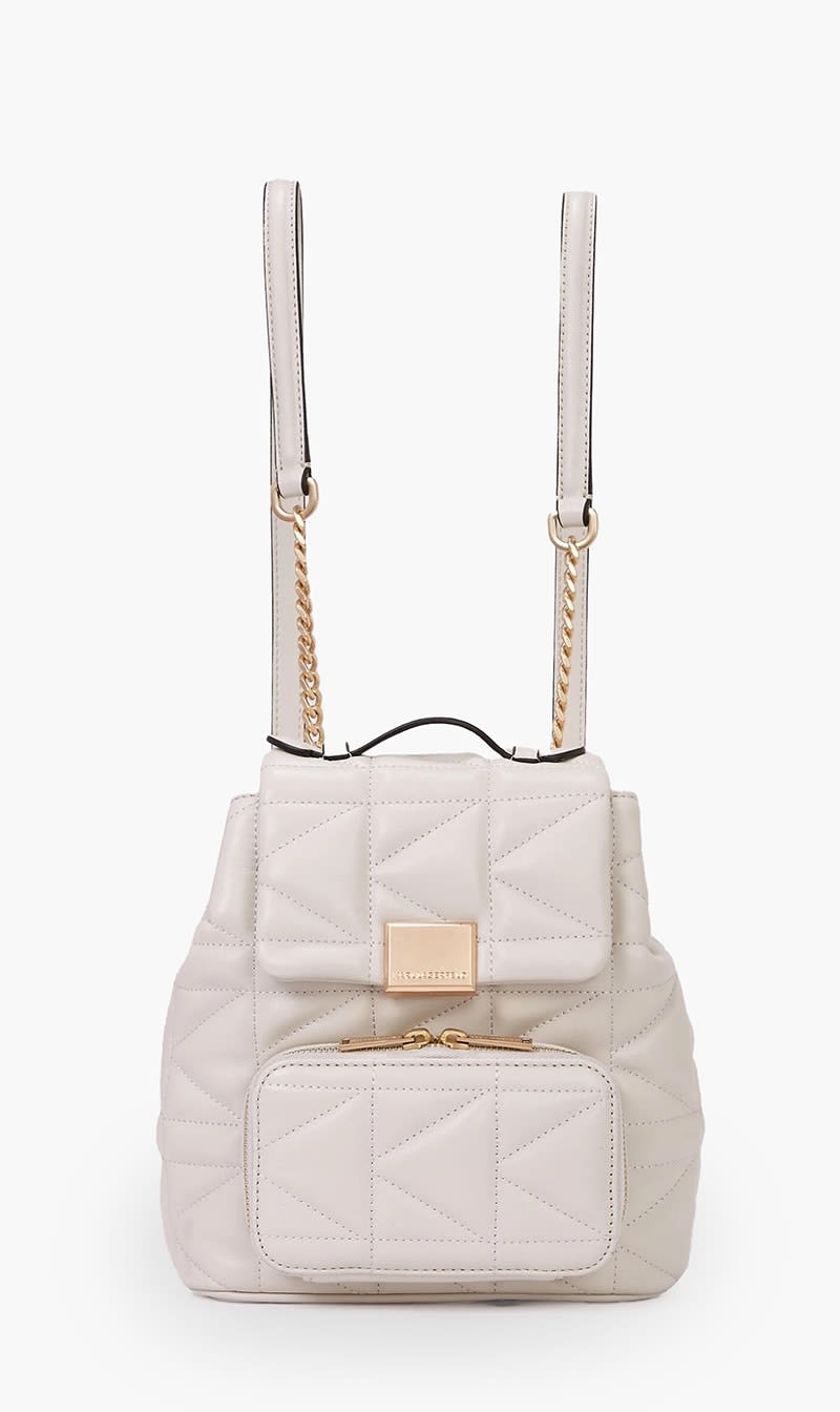 

Karl Lagerfeld Beige K Kuilt Sm Backpack for Women | The Deal Outlet