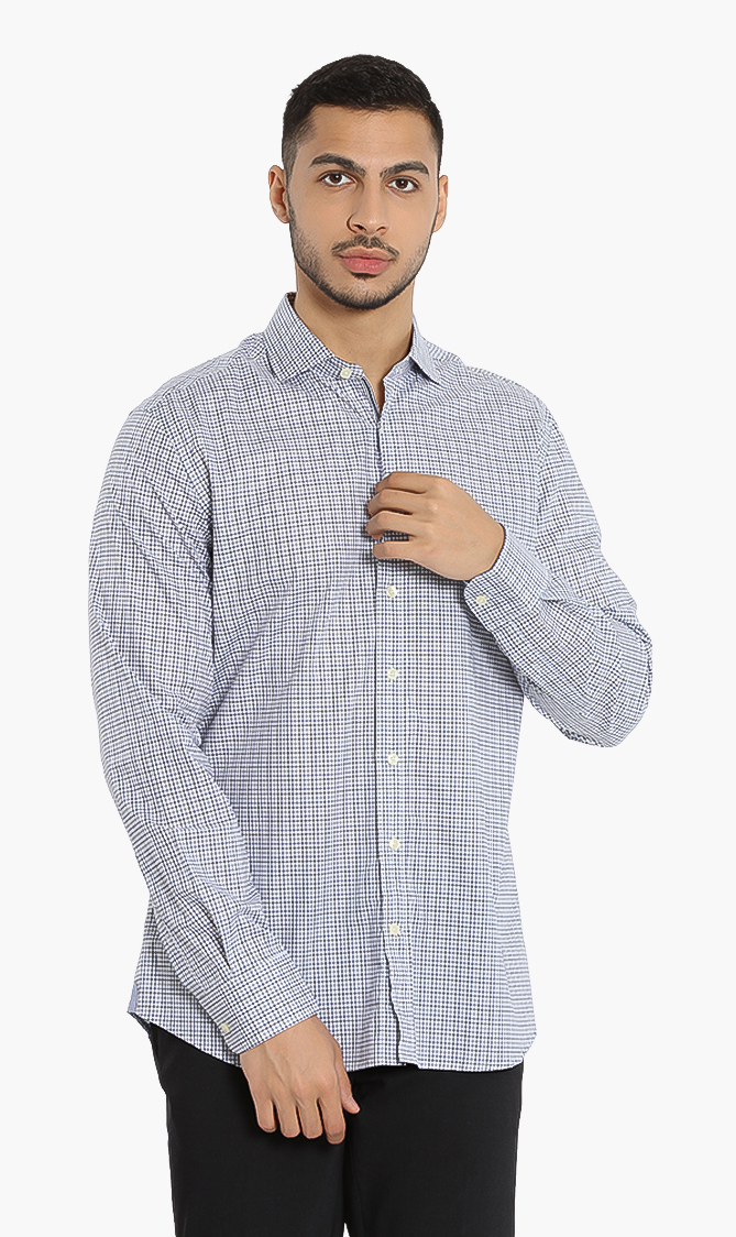 

Hackett London Check Engineered Stripe Kent Slim Fit Shirt
