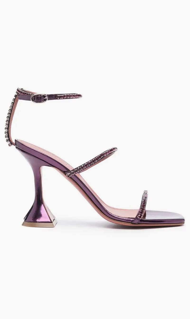 

Amina Muaddi Purple Gilda Sandals for Women | The Deal Outlet