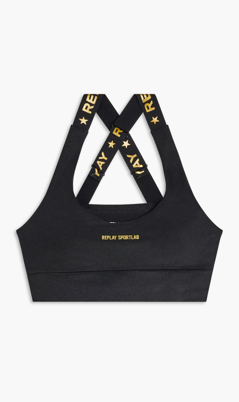 

W Sports Bra 20175802 Blackshinygold 92, Black