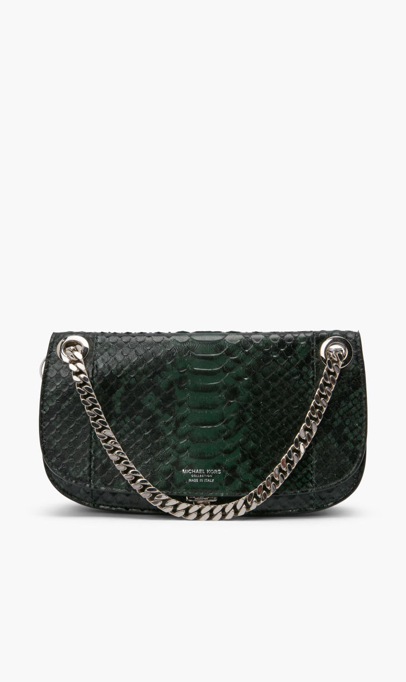

Michael Kors Green Christie Runway Mini Clean Flap Bag for Women | The Deal Outlet