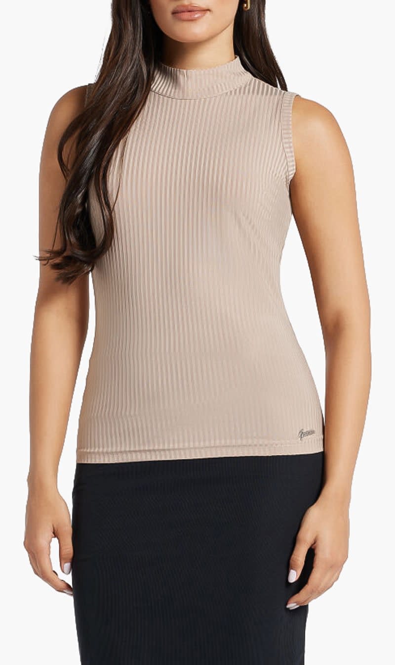 Guess Beige Eve Rib Top for Women