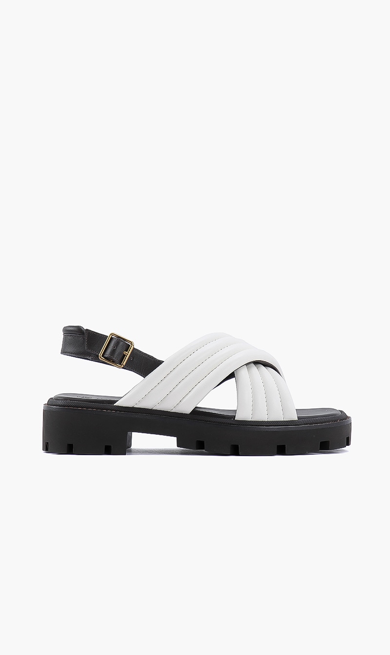 

Tory Burch White Lug Sole Sandals for Women | The Deal Outlet