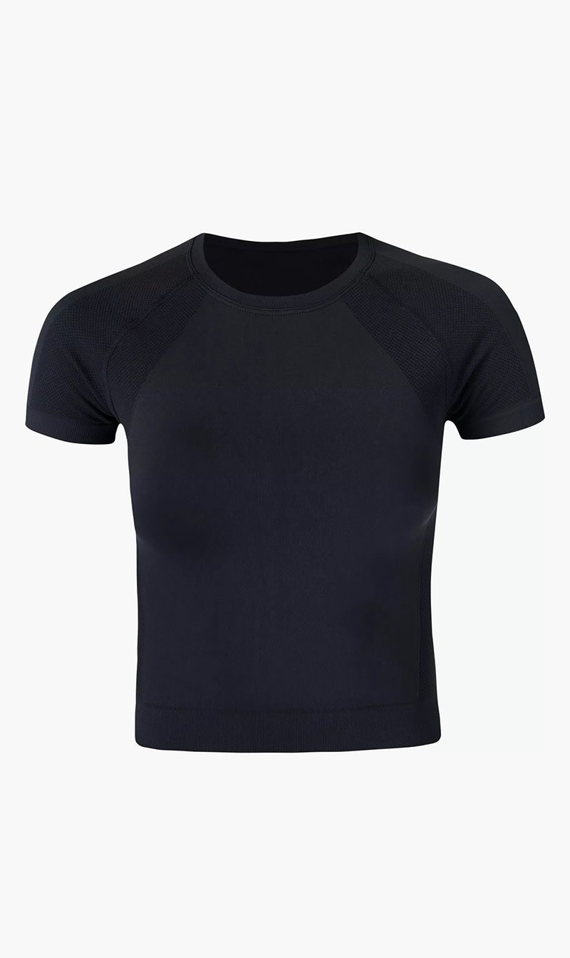 

Sweaty Betty Black Athlete Crop Seamless Workout for Women | The Deal Outlet