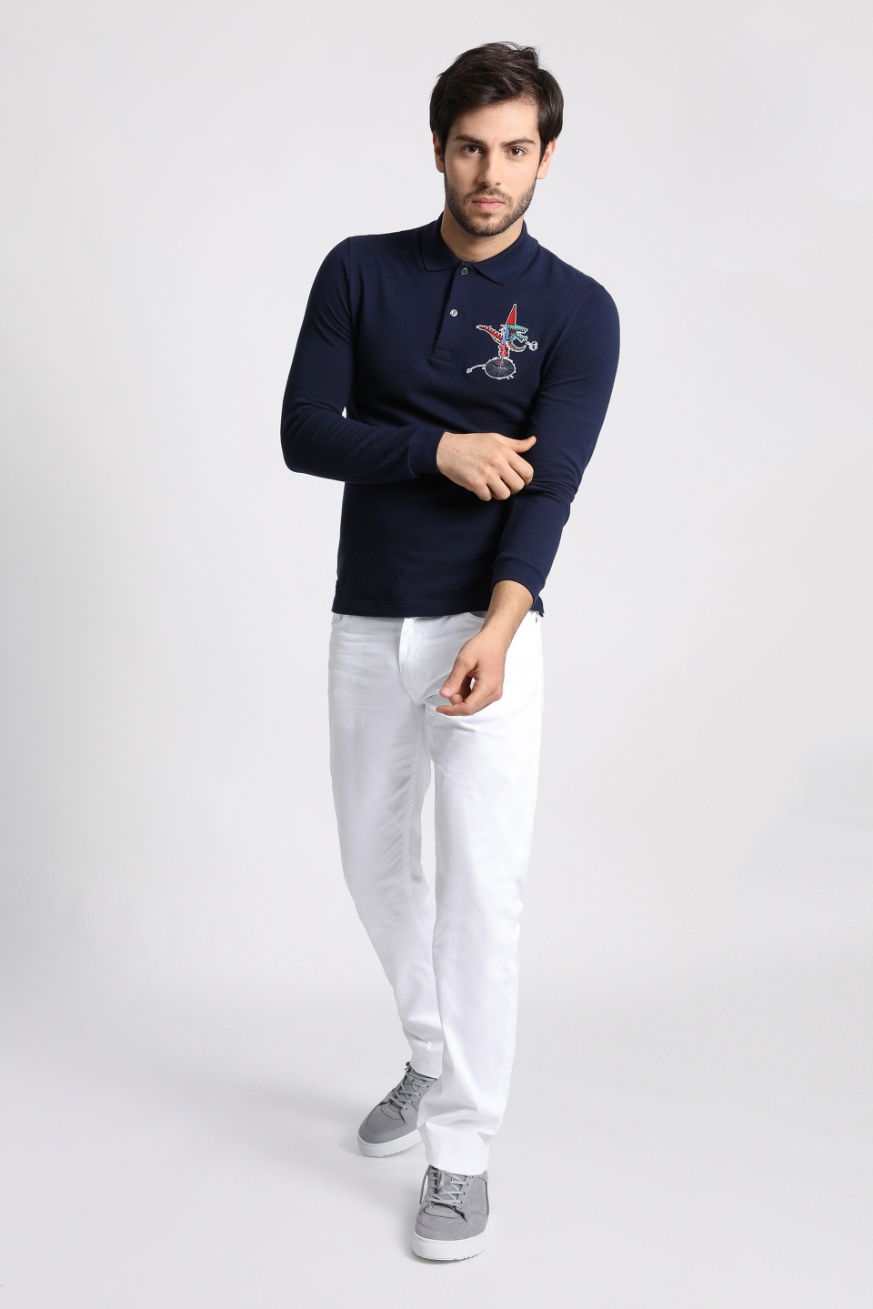 

Casual Embroidered Polo Shirt