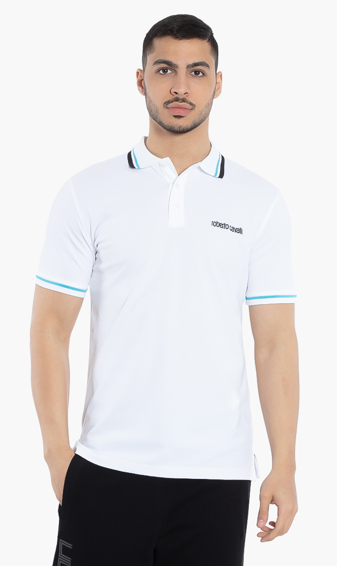 

ROBERTO CAVALLI Contrast Stripes Trim Polo Shirt