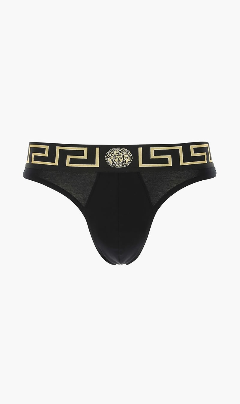 

Versace Black Greca Border Thong for Men | The Deal Outlet
