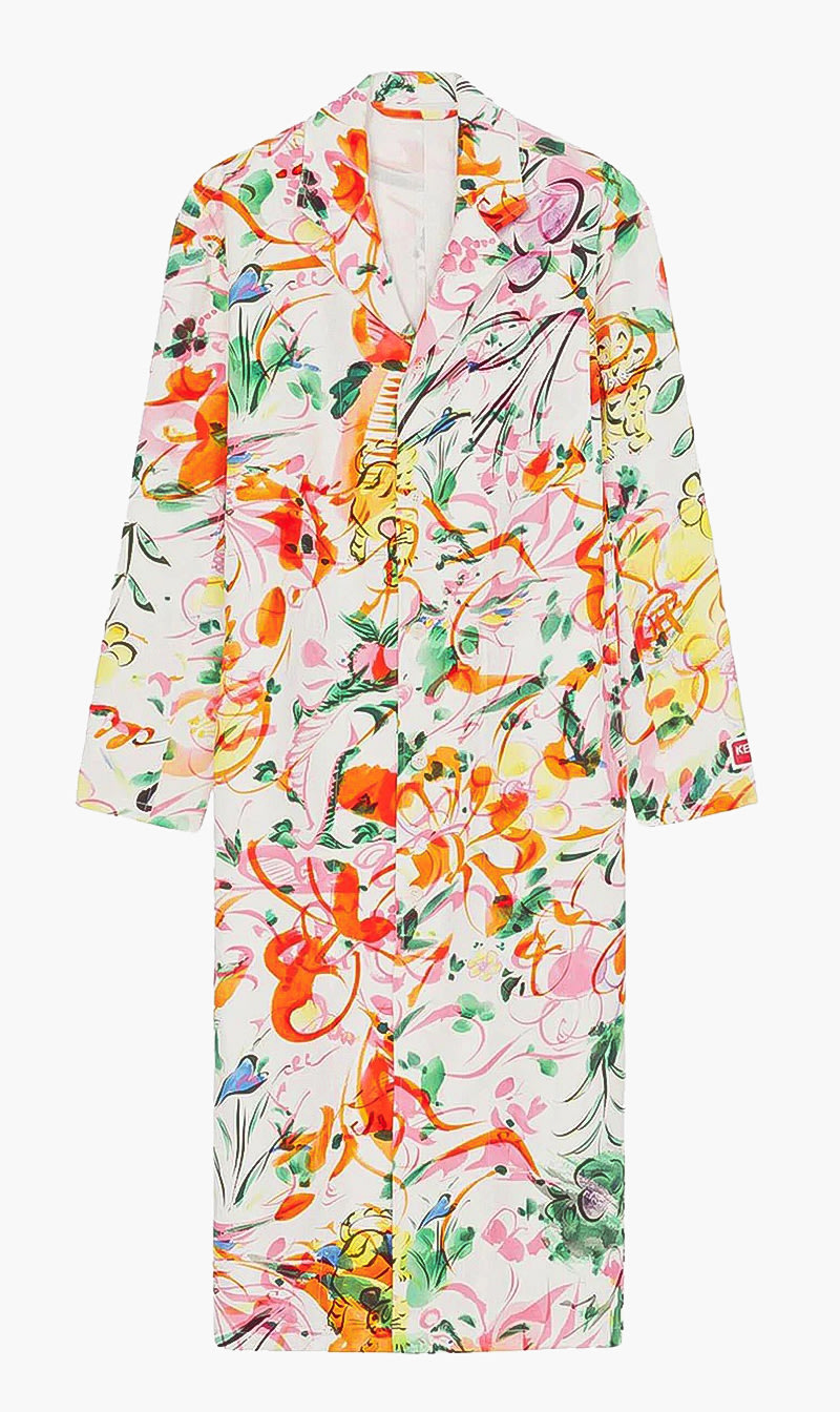 

Kenzo Orange All Over Printed Overshirt for Men | The Deal Outlet