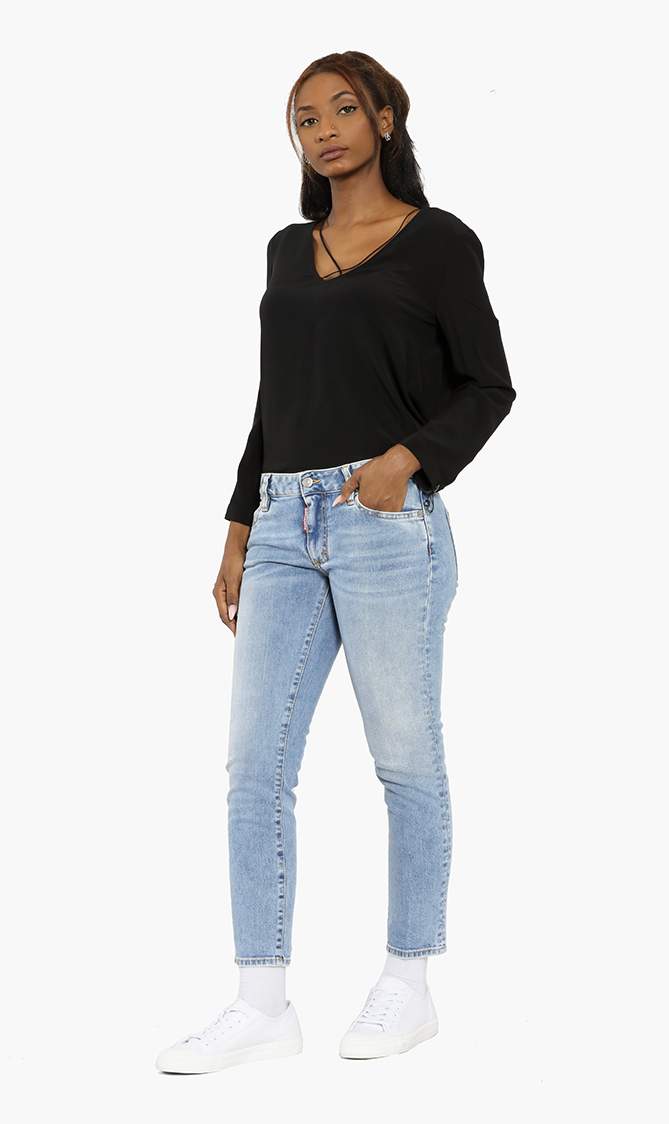 

Dsquared2 Medium Waist Cropped Twiggy Jeans