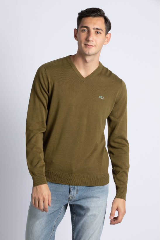 

LACOSTE V-neck Cotton Jersey Sweater